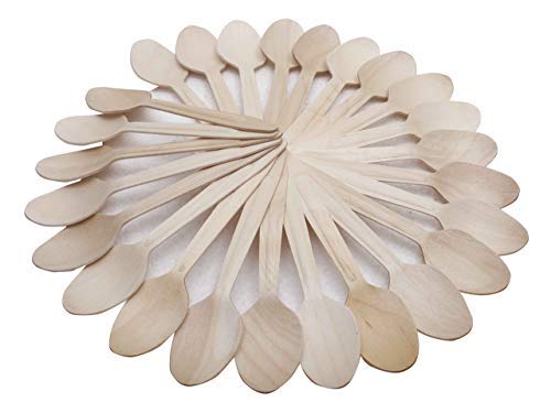 Shaktiman Yorgi India Disposable Wooden Spoon, Suitable For Lunch Dinner Snacks, 16 Cms/6.4 Inch Length - Pack Of 100